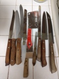 Lot of 10 miscellaneous kitchen knives