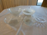 Lot of 5 cut glass bowls candy dishes