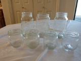 Mixed lot of 7 vintage canning jars