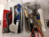 2 bin of miscellaneous kitchen utensils