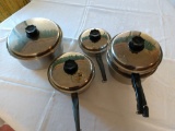 Vintage set Lustre Craft pots and pans with lids