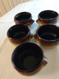 5 stoneware crock-style soup chili bowls