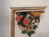 Floral ceramic wall sconce shelf