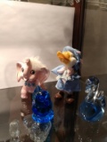 Lot of blue and pink animal figurines