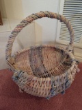 Decorative multi colored wicker basket