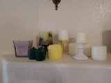 Lot of white  yellow green purple & multi candles