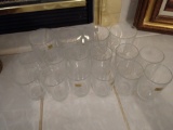 Lot of 12 glass juice and 4 hiball glasses