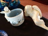 Two cherubs and a Hope candle holder