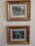 Set of framed scenic art prints each 8x10