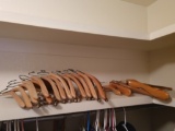 Lot of wood suit hangers