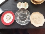 Lot of 4 Ceramic/Glass Platters w/ Floral Designs