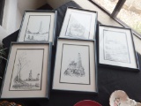 Lot of 5 Homestead Sketches (15