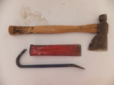 Lot of Vintage Tools (Hatchet, Prybar, Wedge)