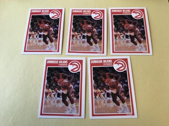 DOMINIQUE WILKINS Lot of 5 1989 Fleer Basketball