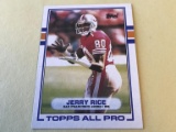 JERRY RICE 49ers 1989 Topps Football Card