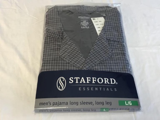 STAFFORD Men's Grey Pajama Set Top & Bottoms NEW L