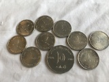 Lot of 10 United Arab Emirates Coins