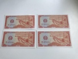 Lot of 3 Laos one Kip Banknotes, crisp UNC