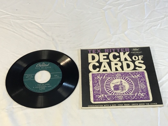 TEX RITTER Deck Of Cards 45 EP RPM 1960