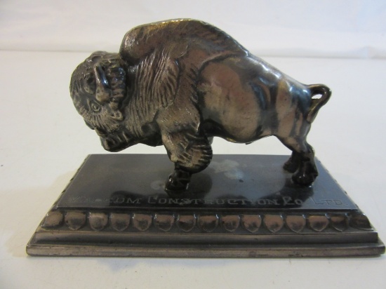 Bronze Buffalo w/ Malcom Construction Co. Stamped