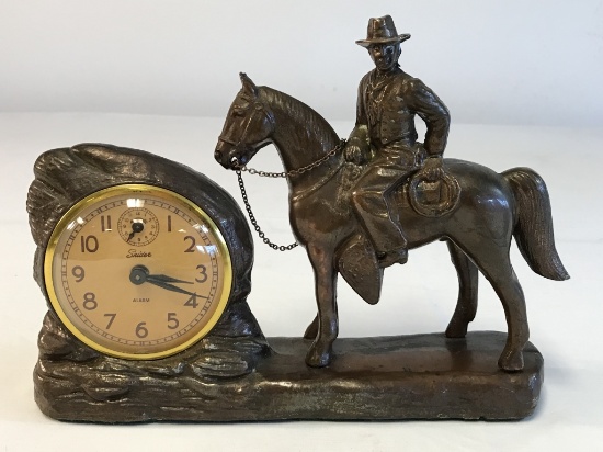 Snider Cowboy Western Mantel Alarm Clock