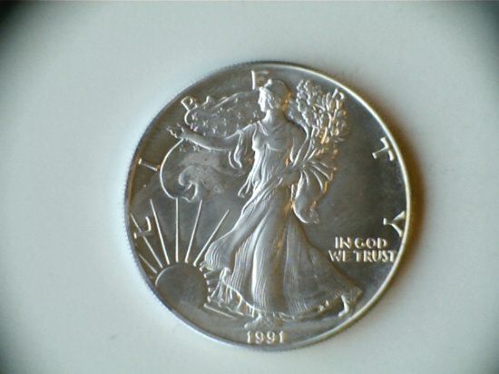 1991 1oz .999 Silver American Eagle Dollar