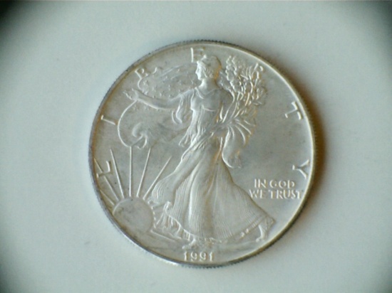 1991 1oz .999 Silver American Eagle Dollar