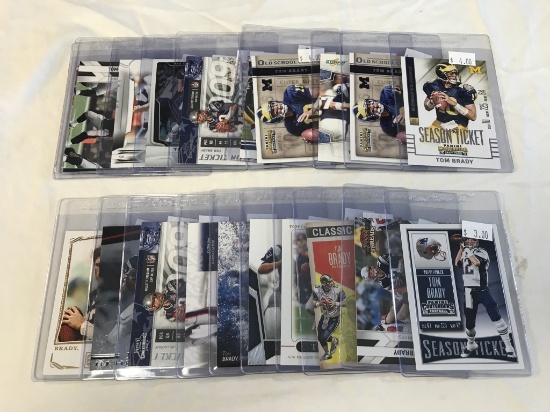 TOM BRADY Lot of 20 Football Cards with Inserts