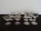 12 crystal cordial glasses; 2 different patterns