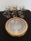 6 gold trim glass cappuccino cups & dessert plates