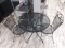 Black Outdoor Metal Table and Chairs Set