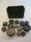 Lot of 13 Vintage Weights & Ammo Box