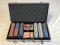 Poker set with chips, cards, dice and case