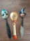 Lot of 3 vintage, unique, hand painted wood spoons