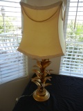 30' Tall Gold Leaf Color Lamp with Shade