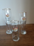 3 Wallersteiner beer glasses