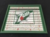 7UP Its A Up Thing Music Notes Framed Mirror 1996