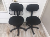 Pair of Black Rolling Desk Chairs