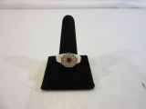 Men's Size 13 Gold-Tone Ring with Red Ruby Color