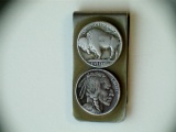 Money Clip w/ Two 1924 Indian Head Nickels