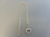 .925 Silver 10.2g Heart-Shaped Necklace 16