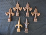 Lot of 6 Vintage Metal Fence Toppers