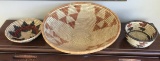 Lot of 3 Woven Native American Style Baskets
