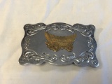 Vintage Western belt buckle with Stage Wagon