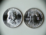 Two 1960 .90 Silver Franklin Half Dollars