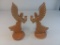 Pair of Wood Angel Candle Holders 11