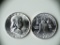 Two 1962-D .90 Silver Franklin Half Dollars