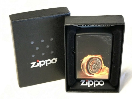 Zippo BURNING WHEEL Windproof Lighter NEW with box