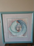 Turquoise-framed, matted Native American print