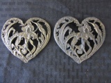 Set of 2 Rawcliffe Flower Leaf Heart Design